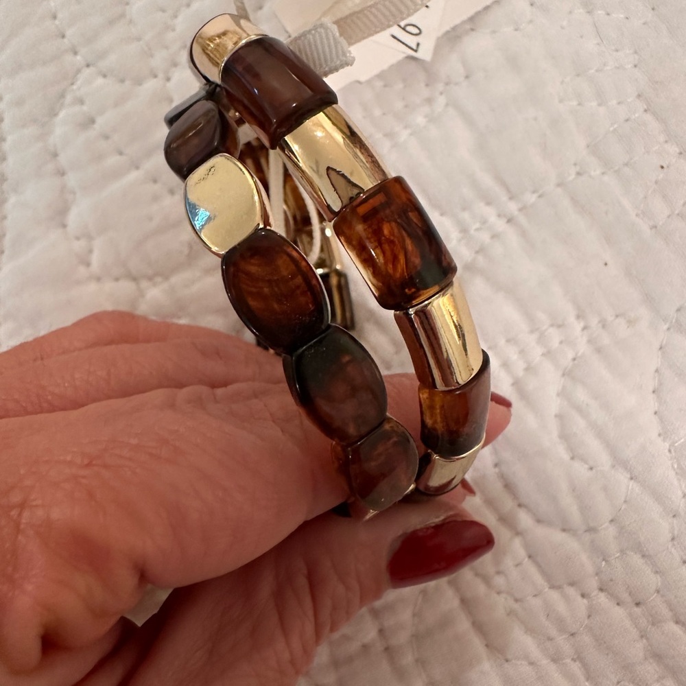 NWT JCrew Brown and Gold Bracelet
